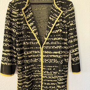 Ming Wang Black and Yellow Knit Top